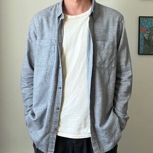 Men's Gray Casual Flannel Jacket